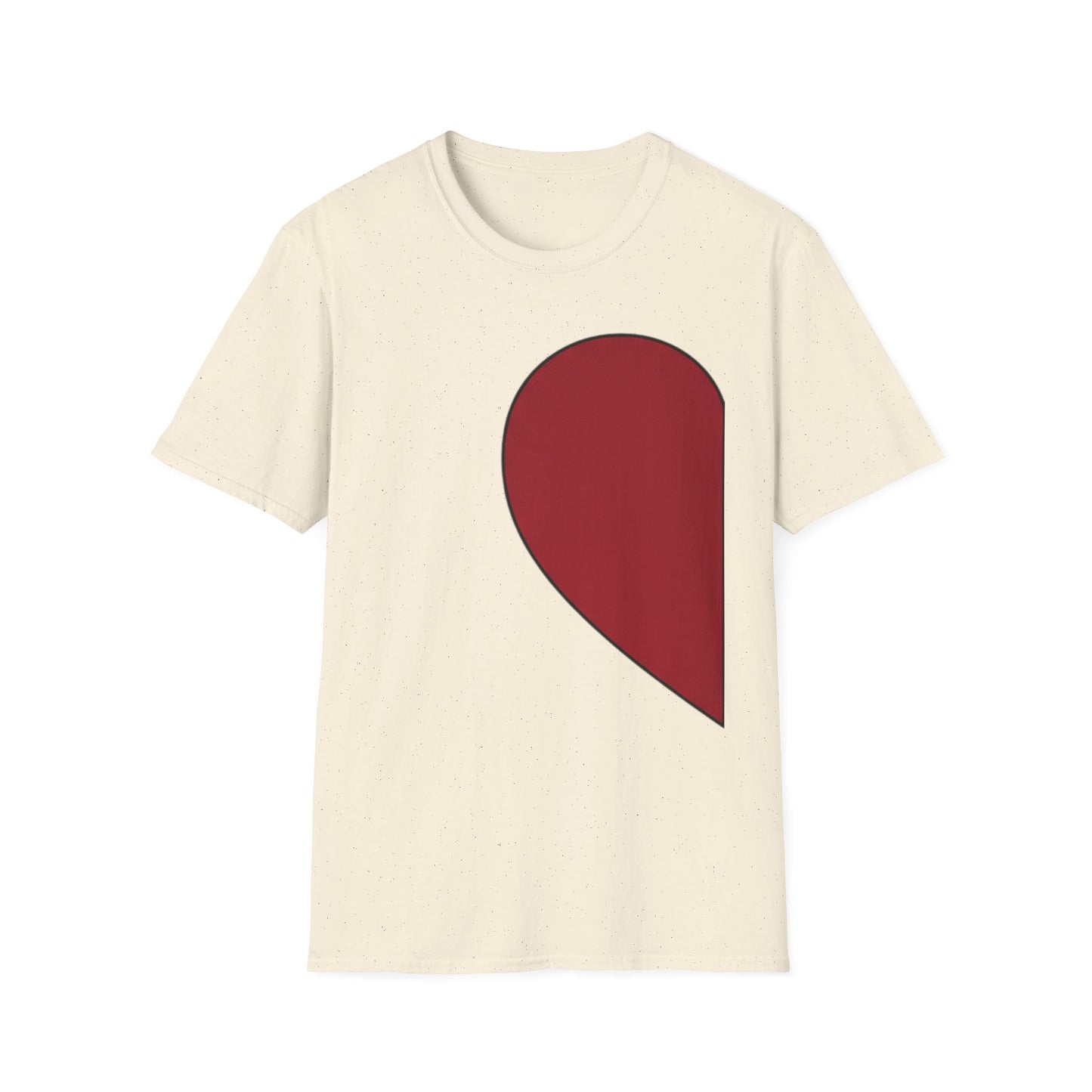 Half Heart Graphic T‑Shirt — Minimal Red Heart Tee