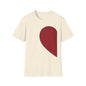 Half Heart Graphic T‑Shirt — Minimal Red Heart Tee