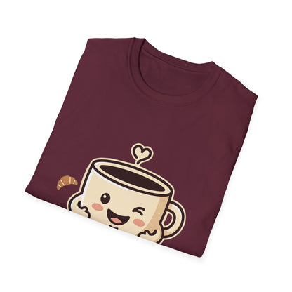 Coffee Cup T-Shirt — "Daily Hug" Cute Kawaii Coffee Tee