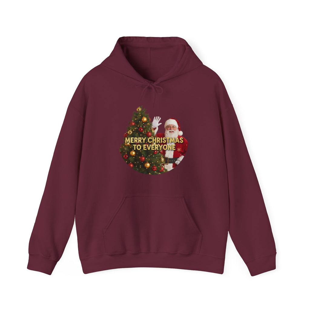 Christmas Hoodie - 'Merry Christmas to Everyone' Front & 'HO, HO, HO!!' Back Holiday Sweatshirt