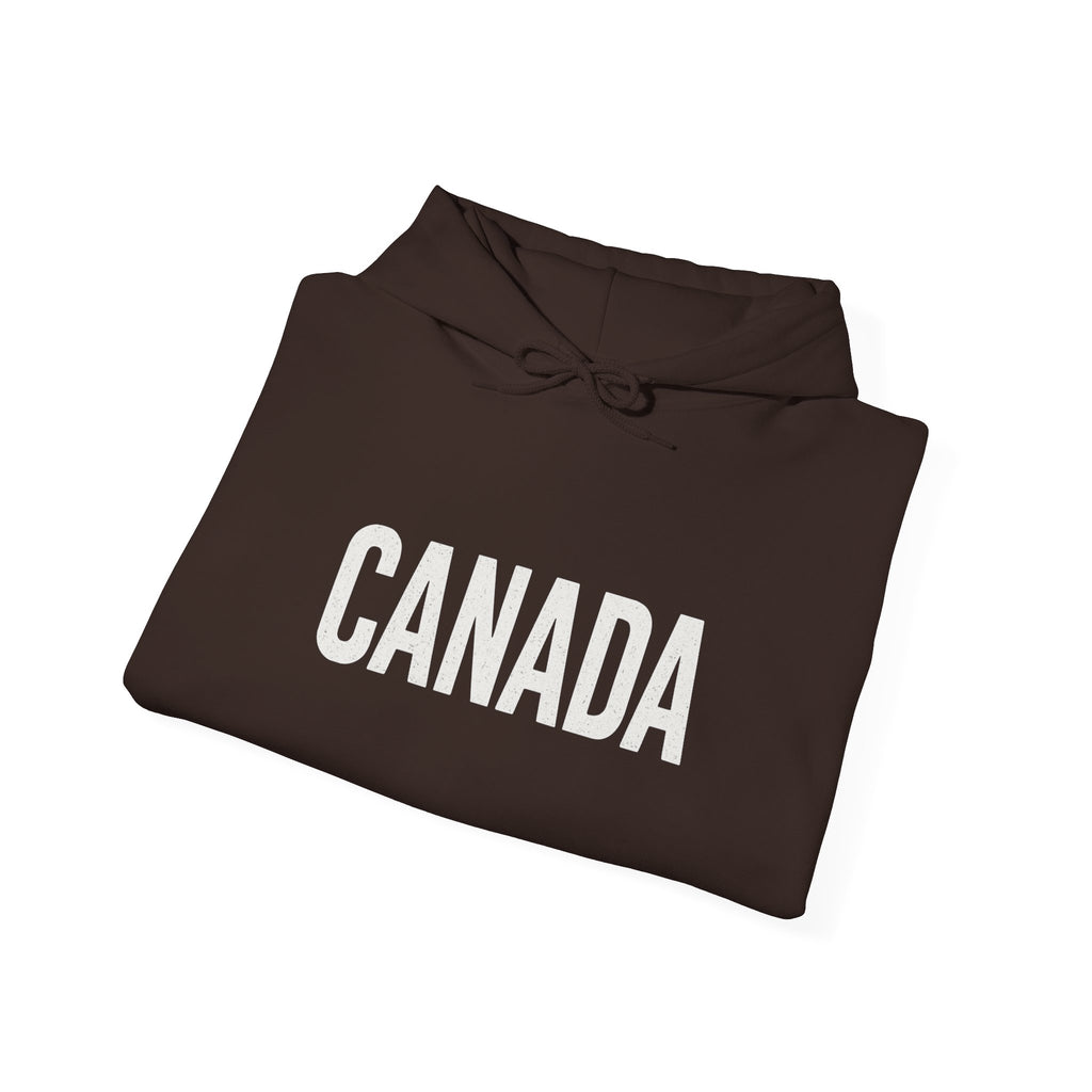 Canada Flag Hoodie – Vintage Canada Text & Maple Leaf Pullover