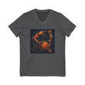 Basketball Player Art V-Neck Tee — Dynamic Court Action Graphic Shirt