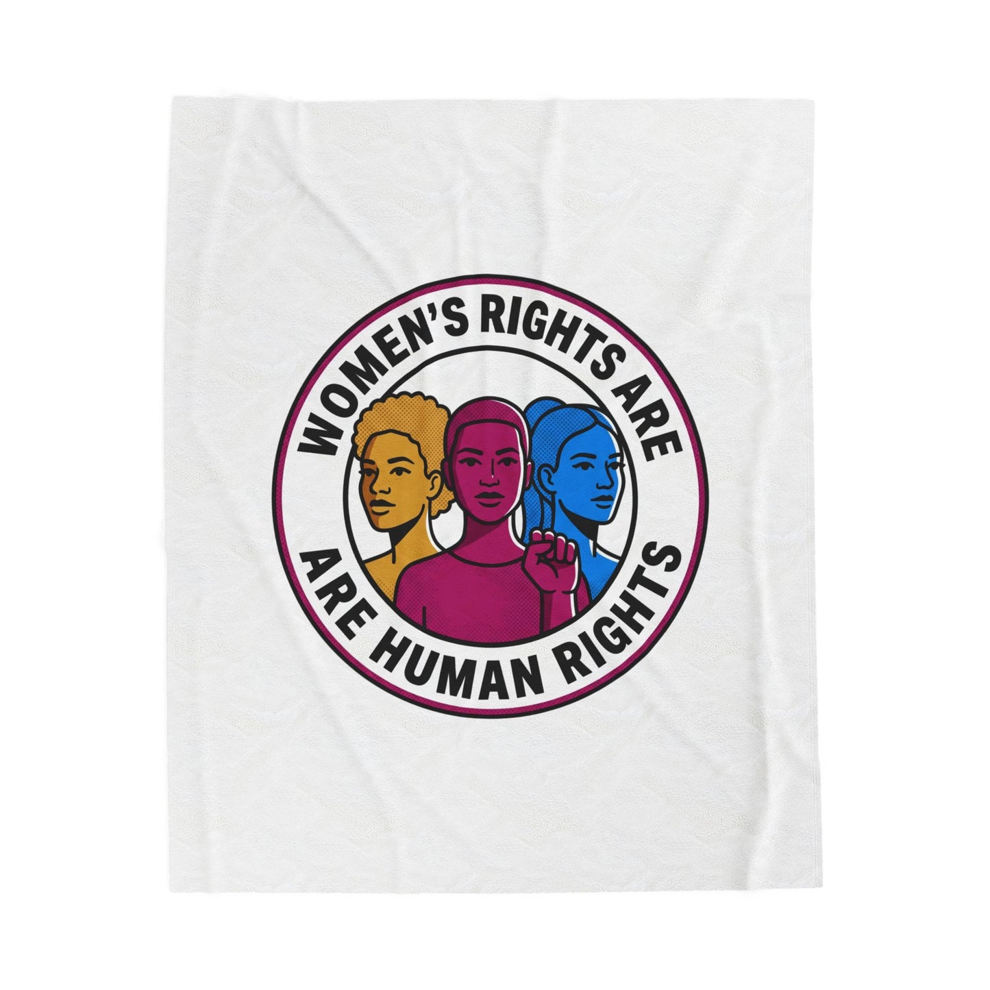 Women's Rights Are Human Rights Velveteen Plush Blanket | feminism, empowerment