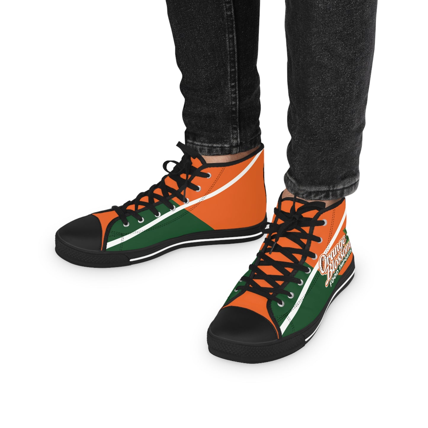 Orange Blossom Men's Personalized High Top Sneakers