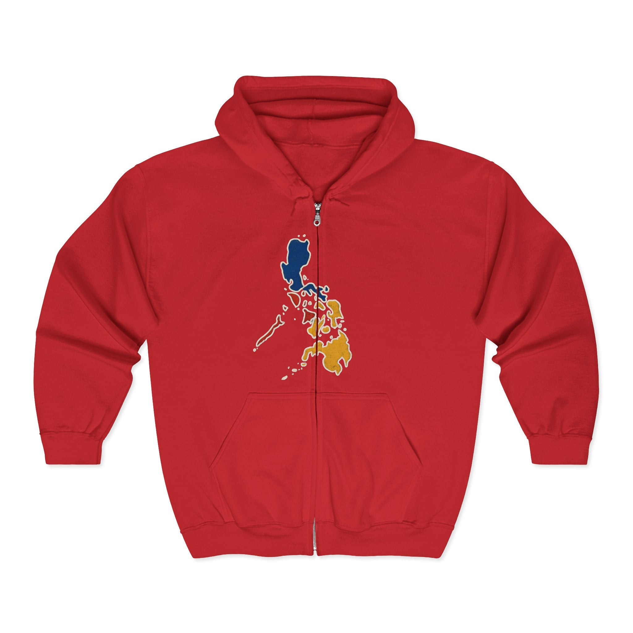 Philippines Map & Golden Eagle Zip Hoodie — Filipino Pride Full-Zip Sweatshirt