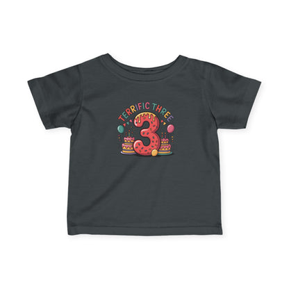 Terrific Three Birthday Tee for Infants
