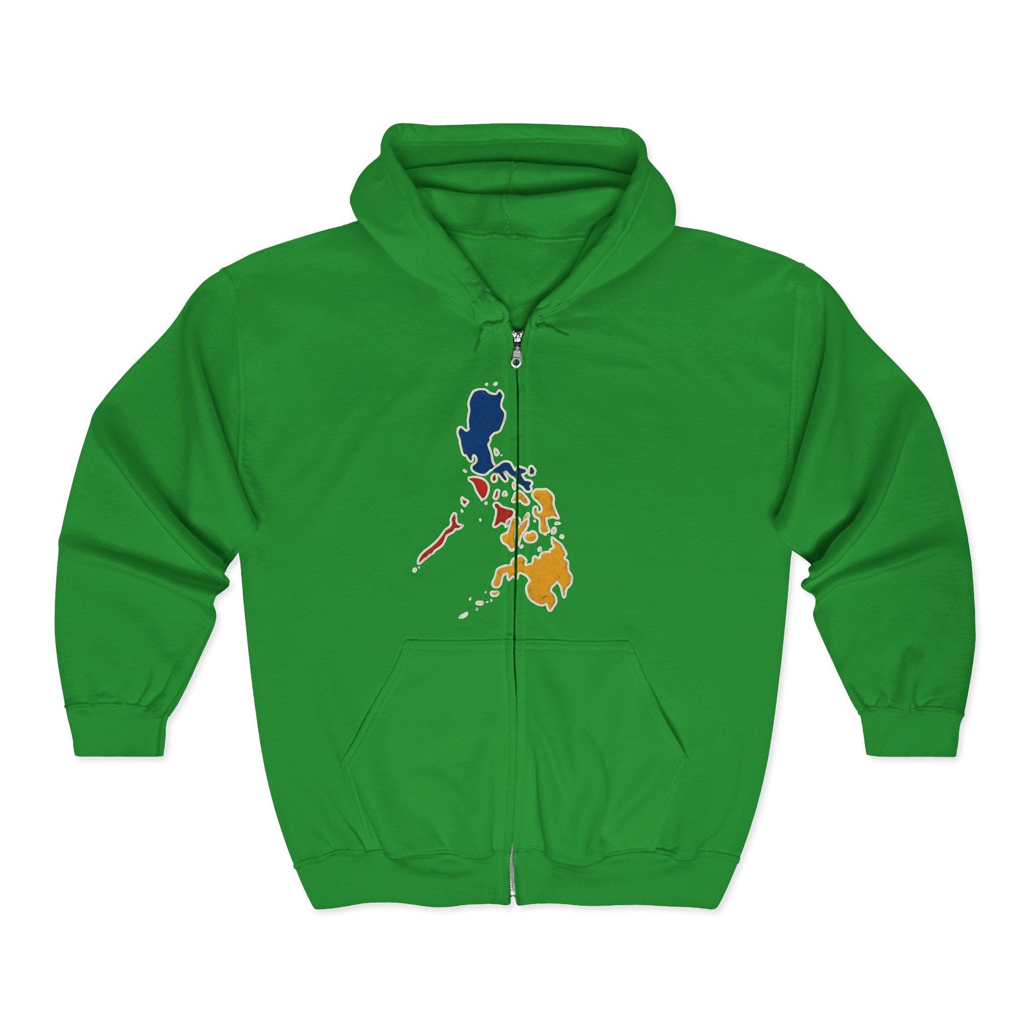 Philippines Map & Golden Eagle Zip Hoodie — Filipino Pride Full-Zip Sweatshirt