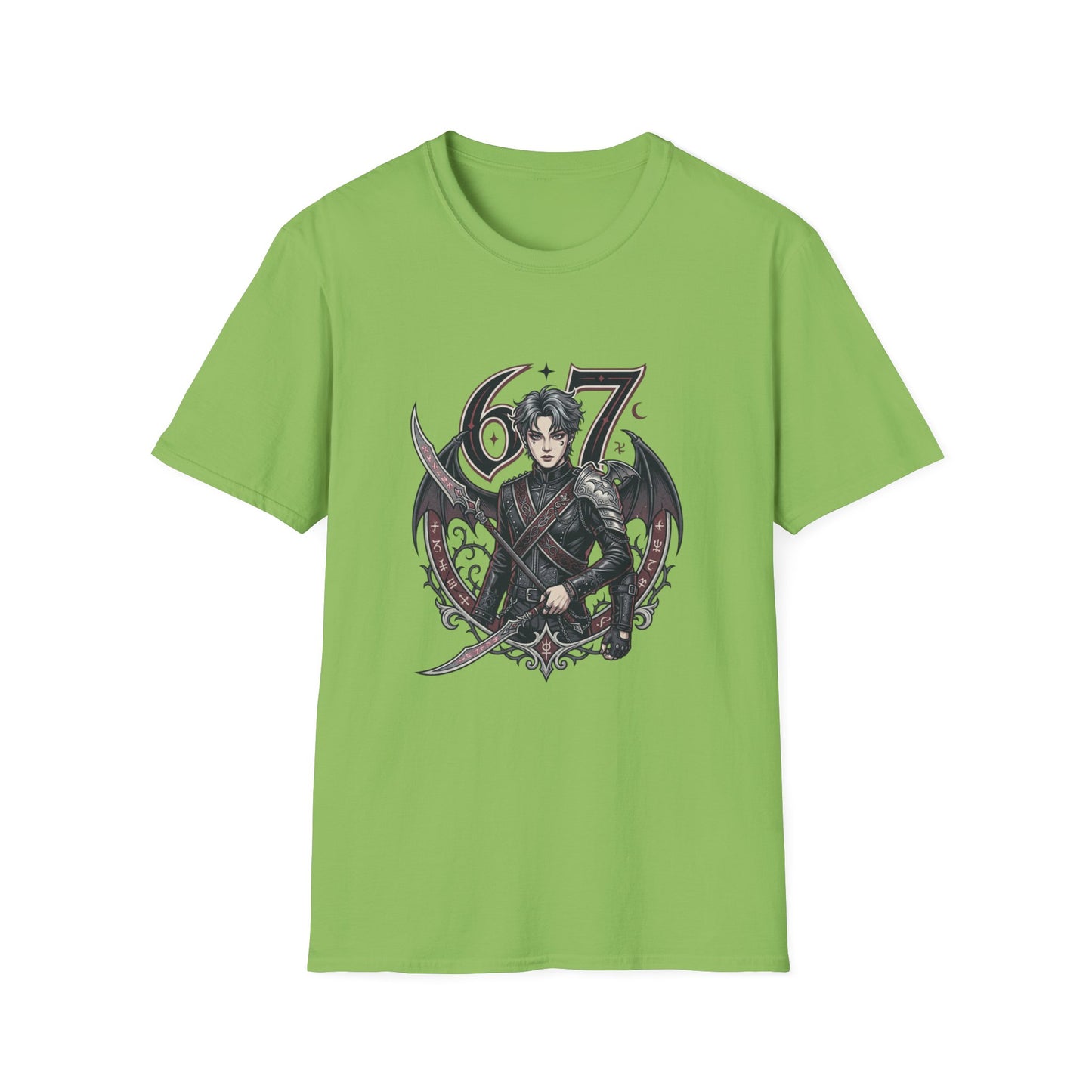 Gothic Demon Hunter T-Shirt — Knight with Wings Illustration