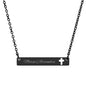 Engraved Cutout Cross Bar Necklace - Spiritual Jewelry Gift