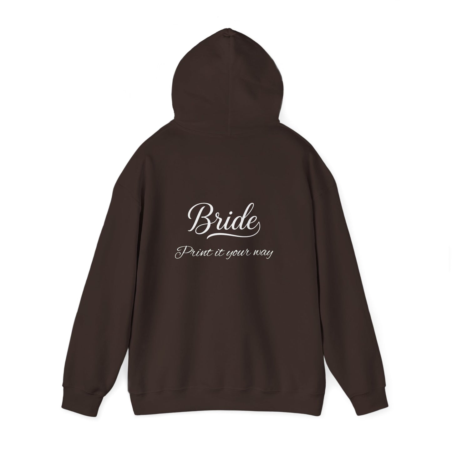 "Bride" White Script Hoodie — Bridal Wedding Party Pullover