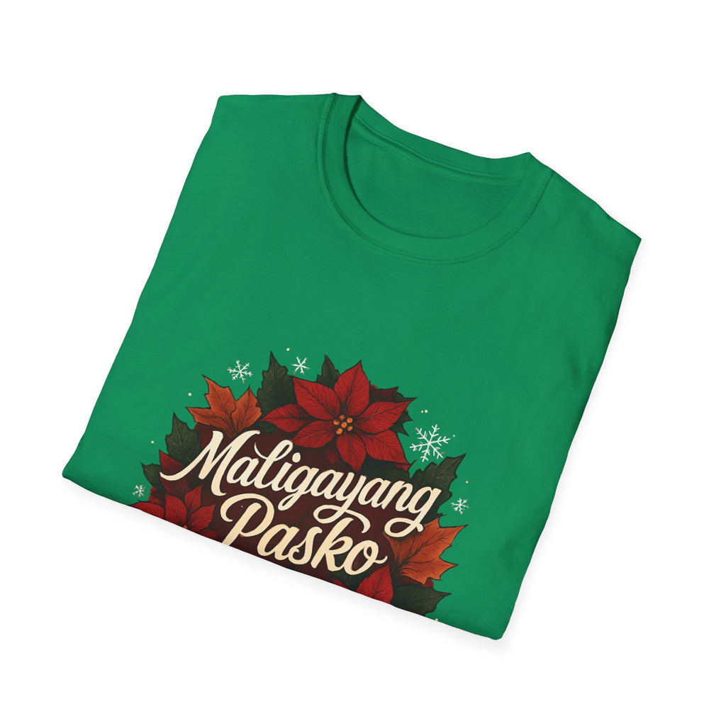 Maligayang Pasko 2025 T-Shirt — Filipino Christmas Poinsettia Holiday Tee