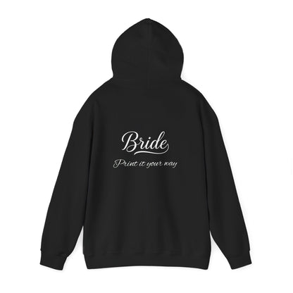 "Bride" White Script Hoodie — Bridal Wedding Party Pullover
