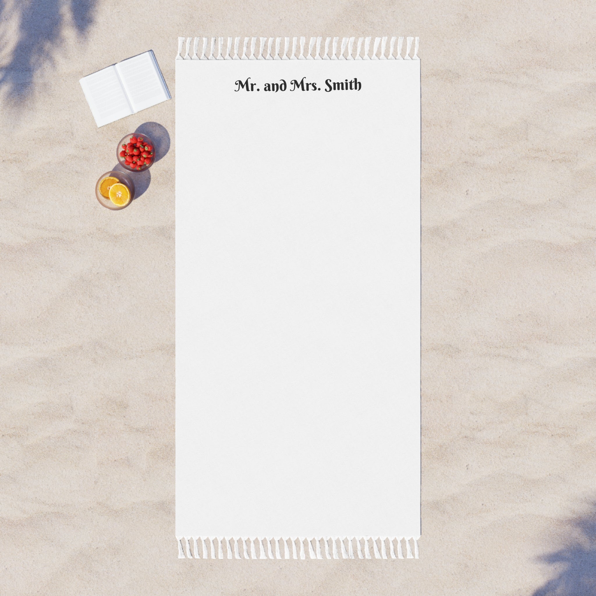 Personalized Boho Beach Towel for Couples - Mr. and Mrs. Smith