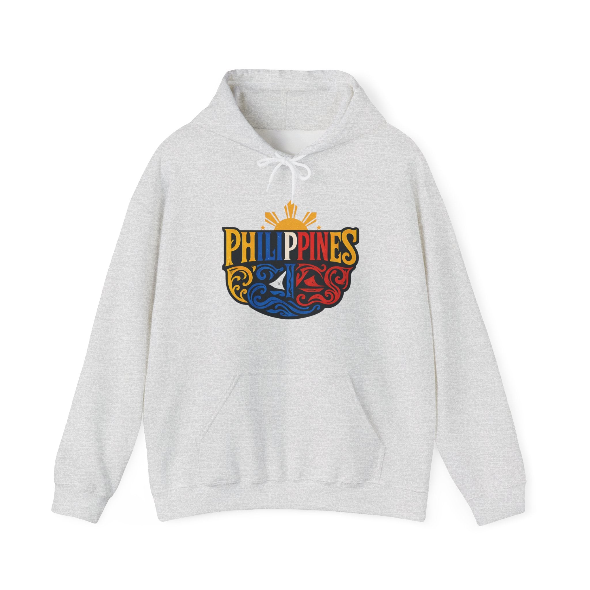 Philippines Retro Surf Hoodie – Vintage Flag Sun & Waves Pullover