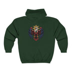 Eagle Crest Zip Hoodie — Crowned Heraldic Eagle Full-Zip Sweatshirt