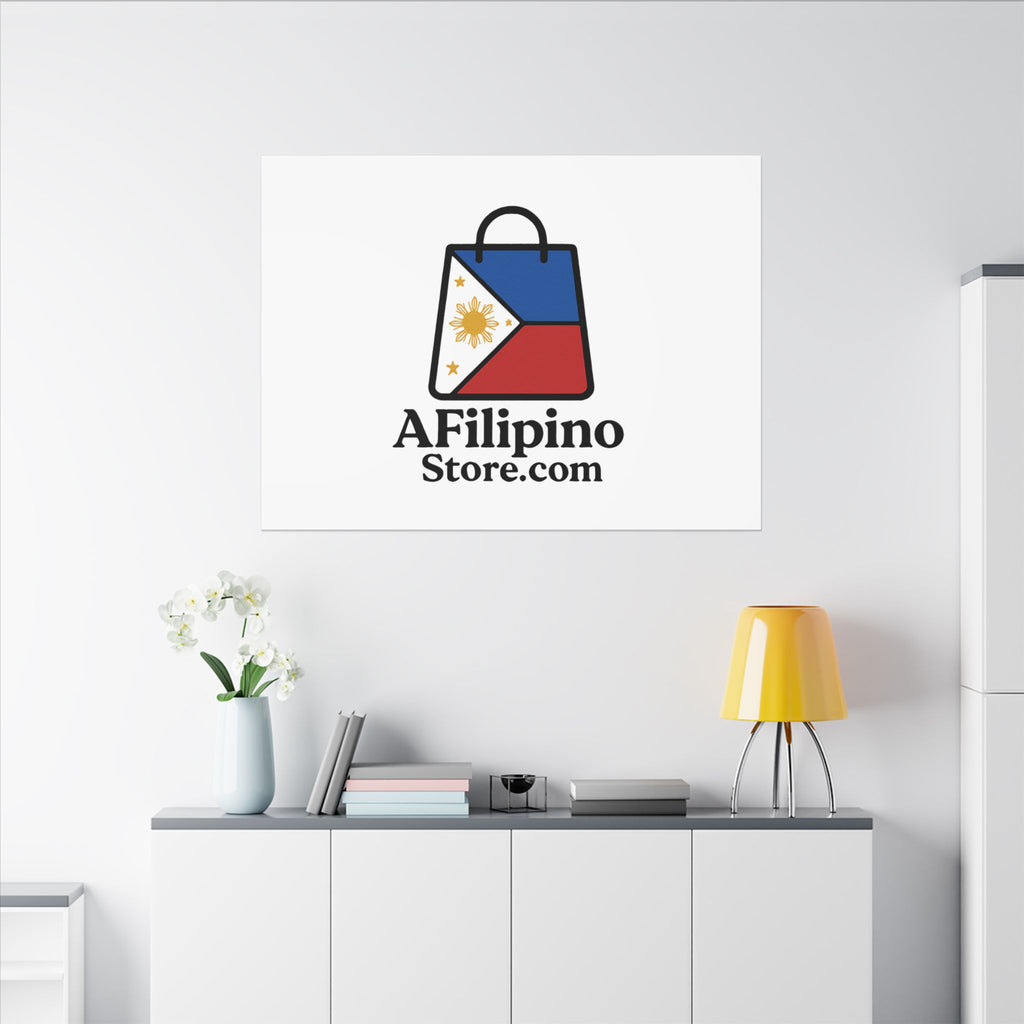 Filipino Flag Tote Logo Canvas Print — AFilipinoStore.com Matte Stretched Wall Art
