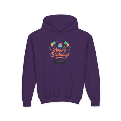 Kids' Birthday Hoodie - "Happy Birthday" Personalized Name Sweatshirt (Kian)