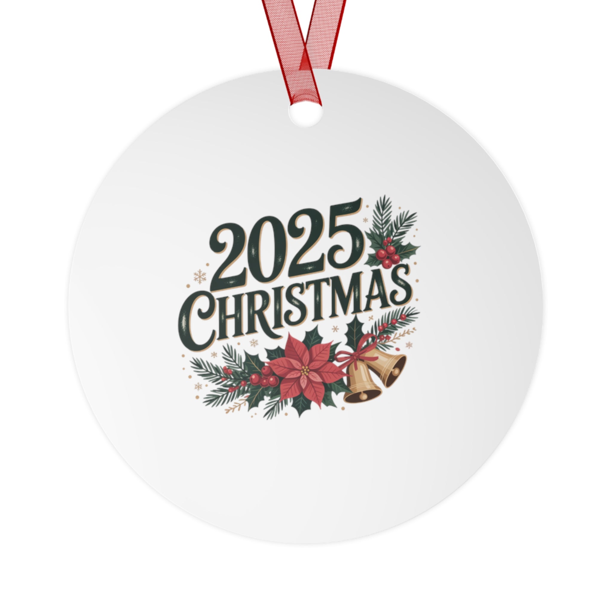 Personalized Metal Christmas Ornament 2025 – Holiday Bell Decoration
