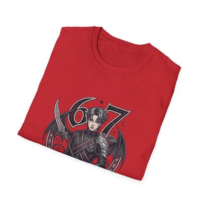 Gothic Demon Hunter T-Shirt — Knight with Wings Illustration