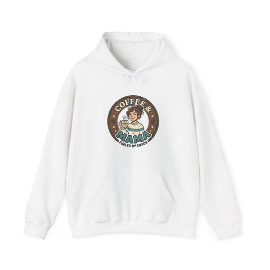 Coffee Mama Hoodie - Cute Retro Coffee Lover Pullover ("Coffee Mama - Fueled by Caffeine")