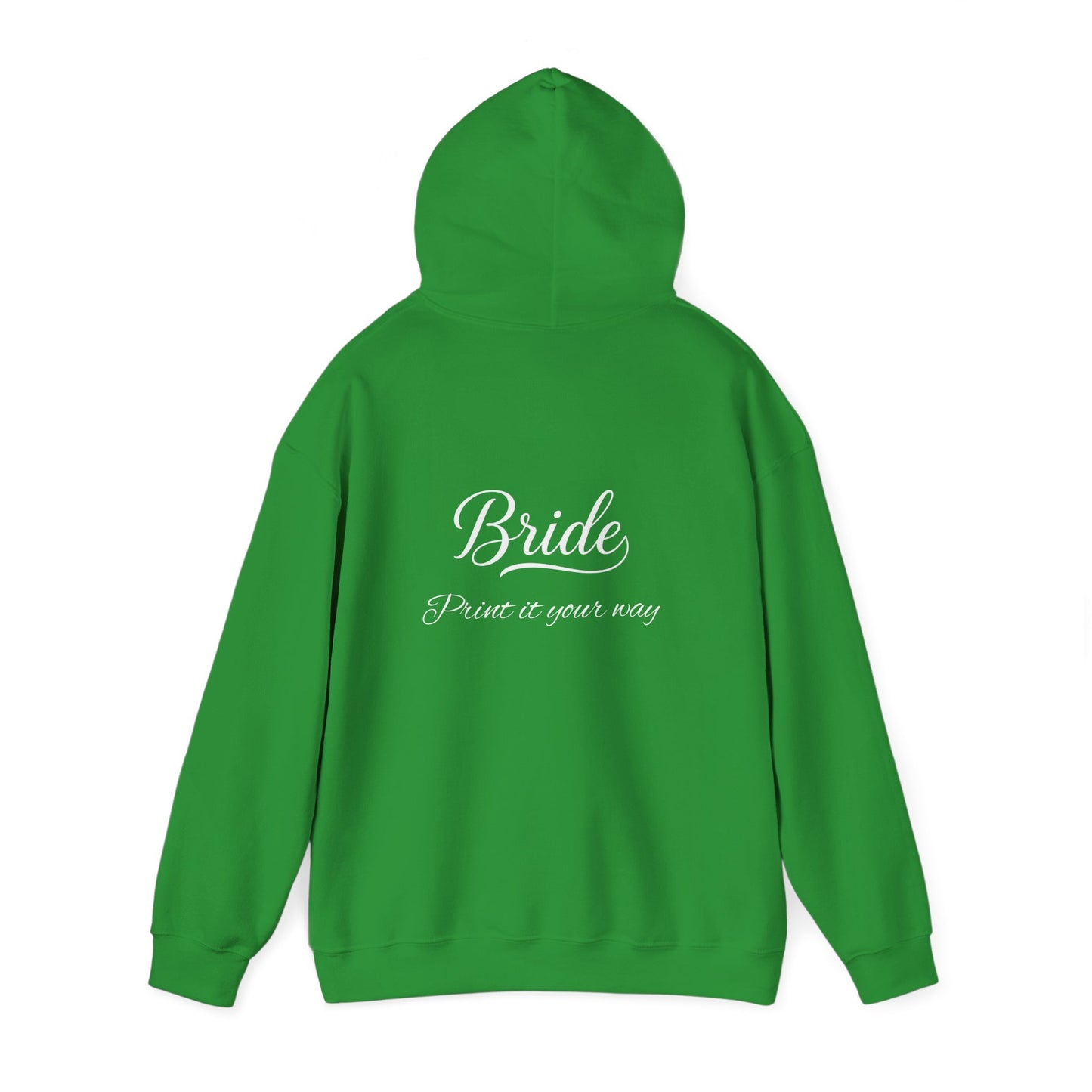 "Bride" White Script Hoodie — Bridal Wedding Party Pullover