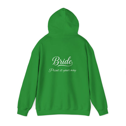 "Bride" White Script Hoodie — Bridal Wedding Party Pullover