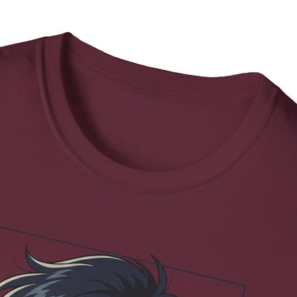Anime Boy Portrait T‑Shirt — Retro "90's" Back Print