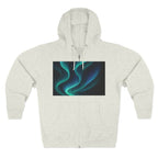 Aurora Wave Zip Hoodie — Northern Lights Abstract Graphic Hoodie