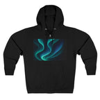Aurora Wave Zip Hoodie — Northern Lights Abstract Graphic Hoodie