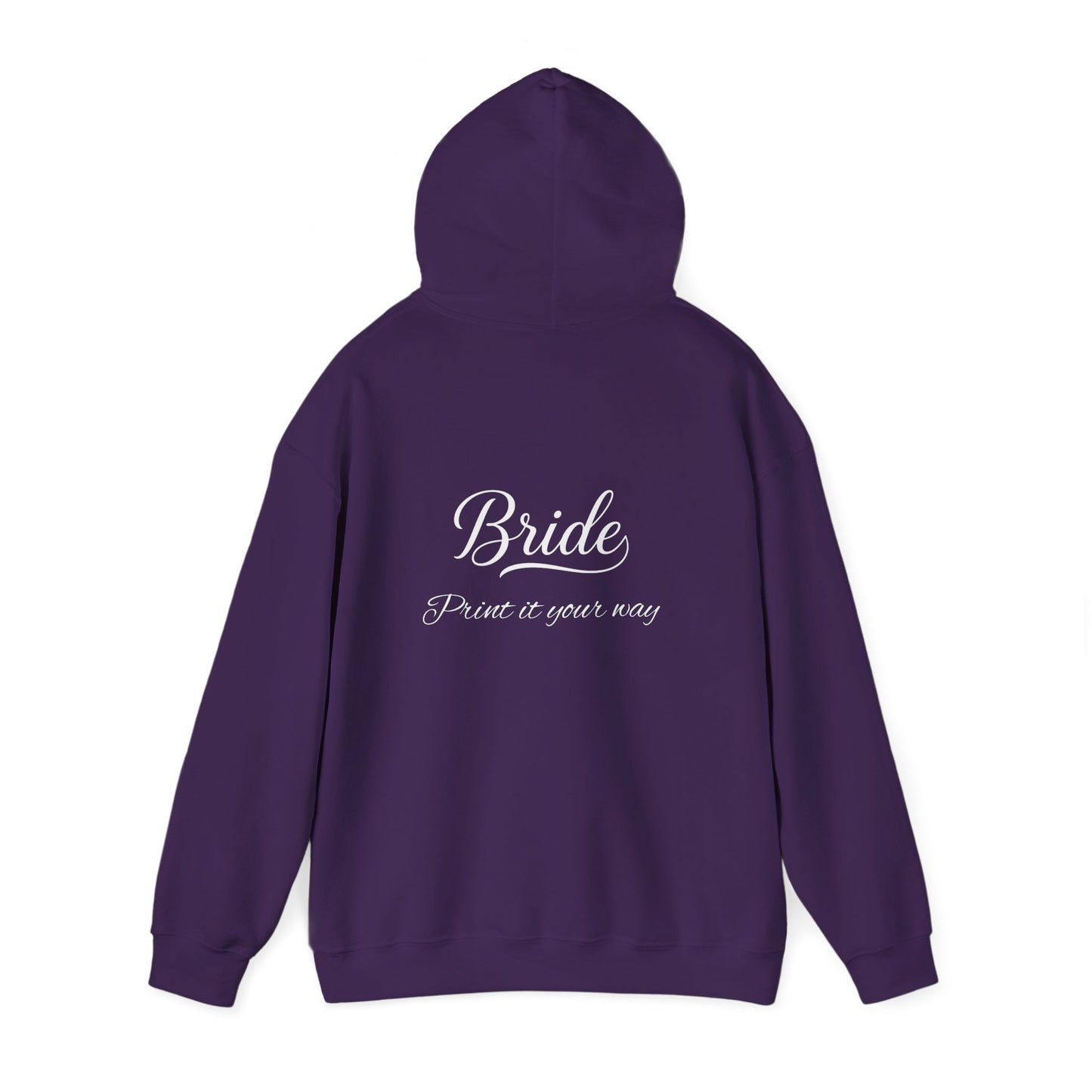 "Bride" White Script Hoodie — Bridal Wedding Party Pullover