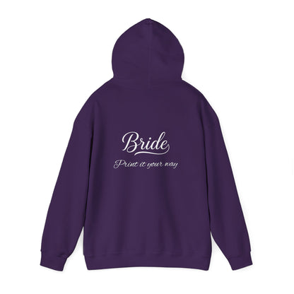 "Bride" White Script Hoodie — Bridal Wedding Party Pullover