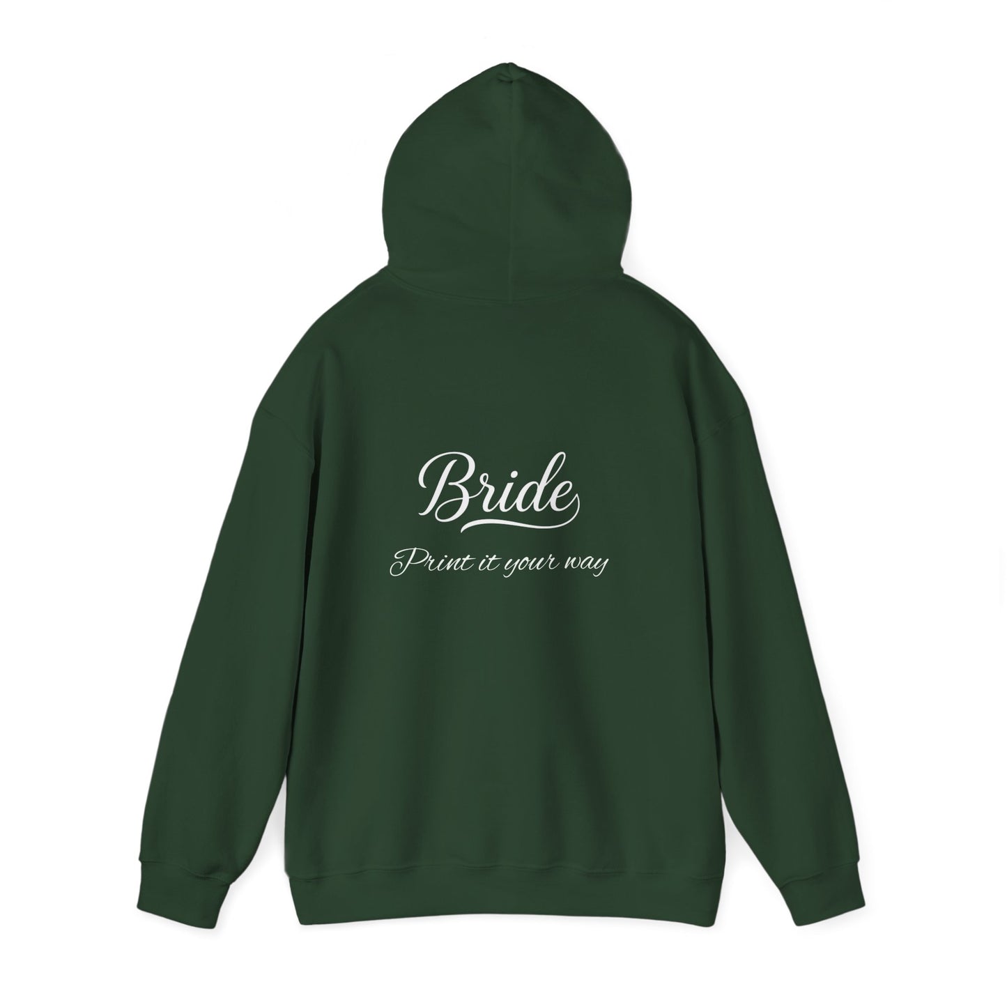 "Bride" White Script Hoodie — Bridal Wedding Party Pullover