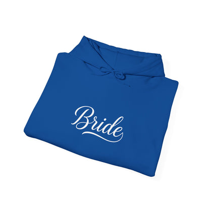 "Bride" White Script Hoodie — Bridal Wedding Party Pullover