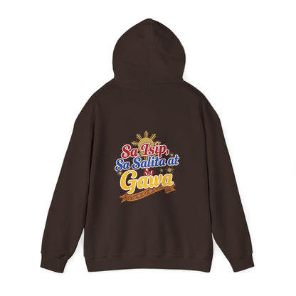 Proud Pinoy  Sa Isip Sa Salita at Sa Gawa Hoodie — Filipino Heritage Pullover