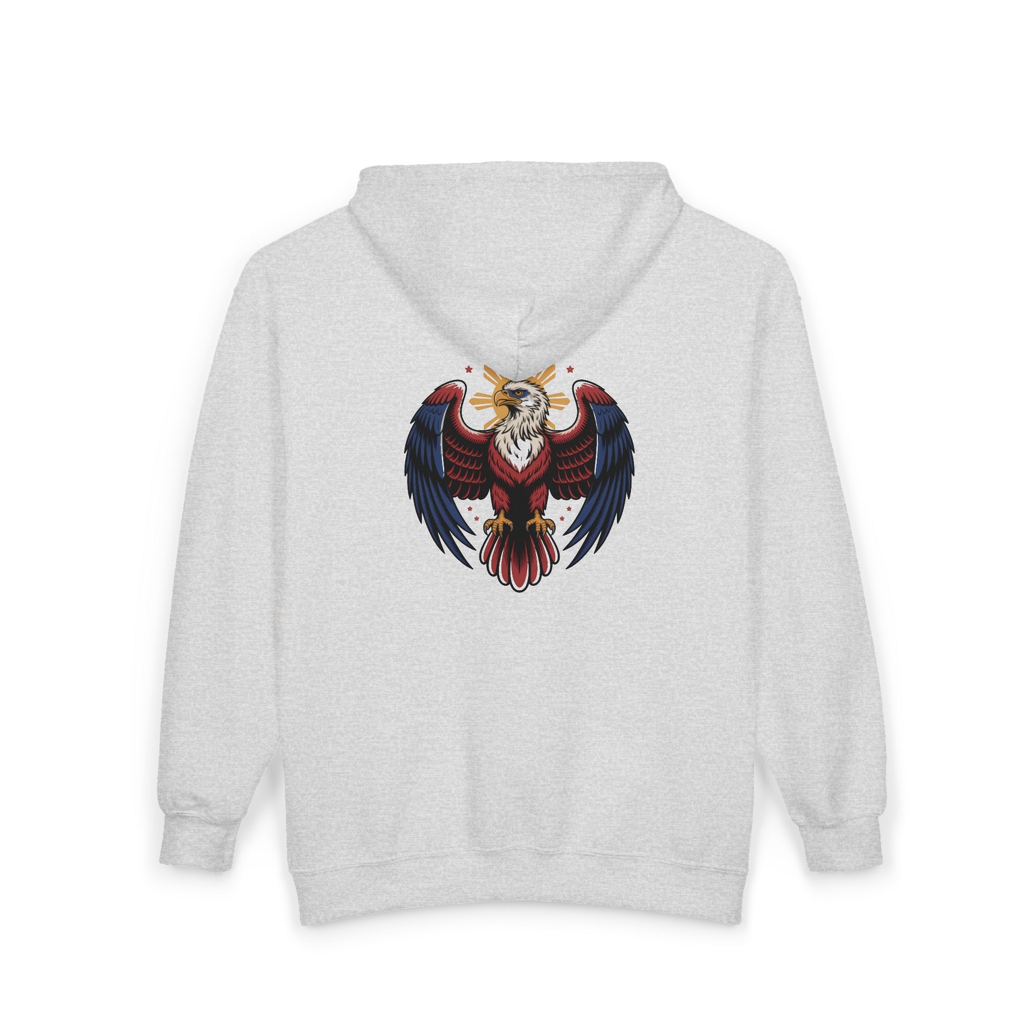 Eagle Crest Zip Hoodie — Crowned Heraldic Eagle Full-Zip Sweatshirt