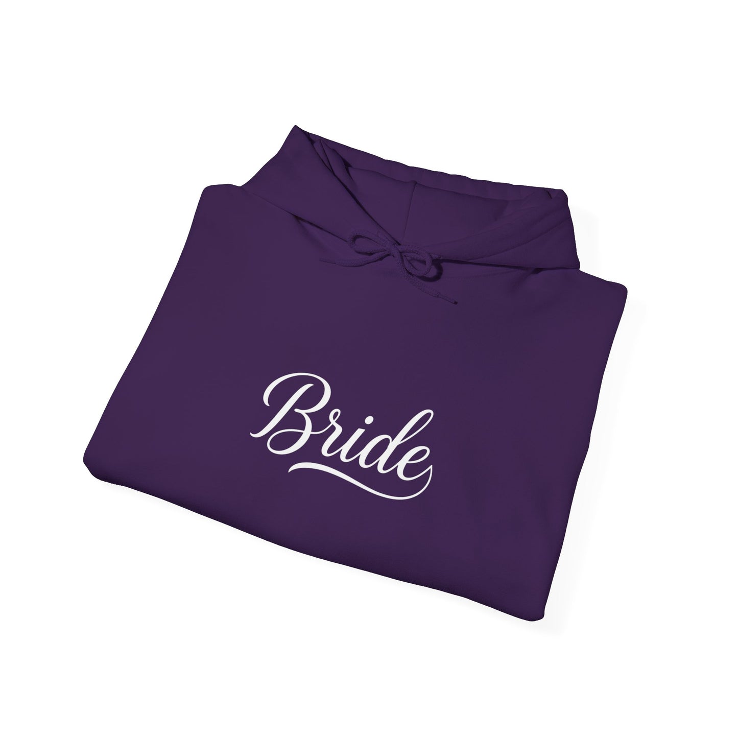 "Bride" White Script Hoodie — Bridal Wedding Party Pullover