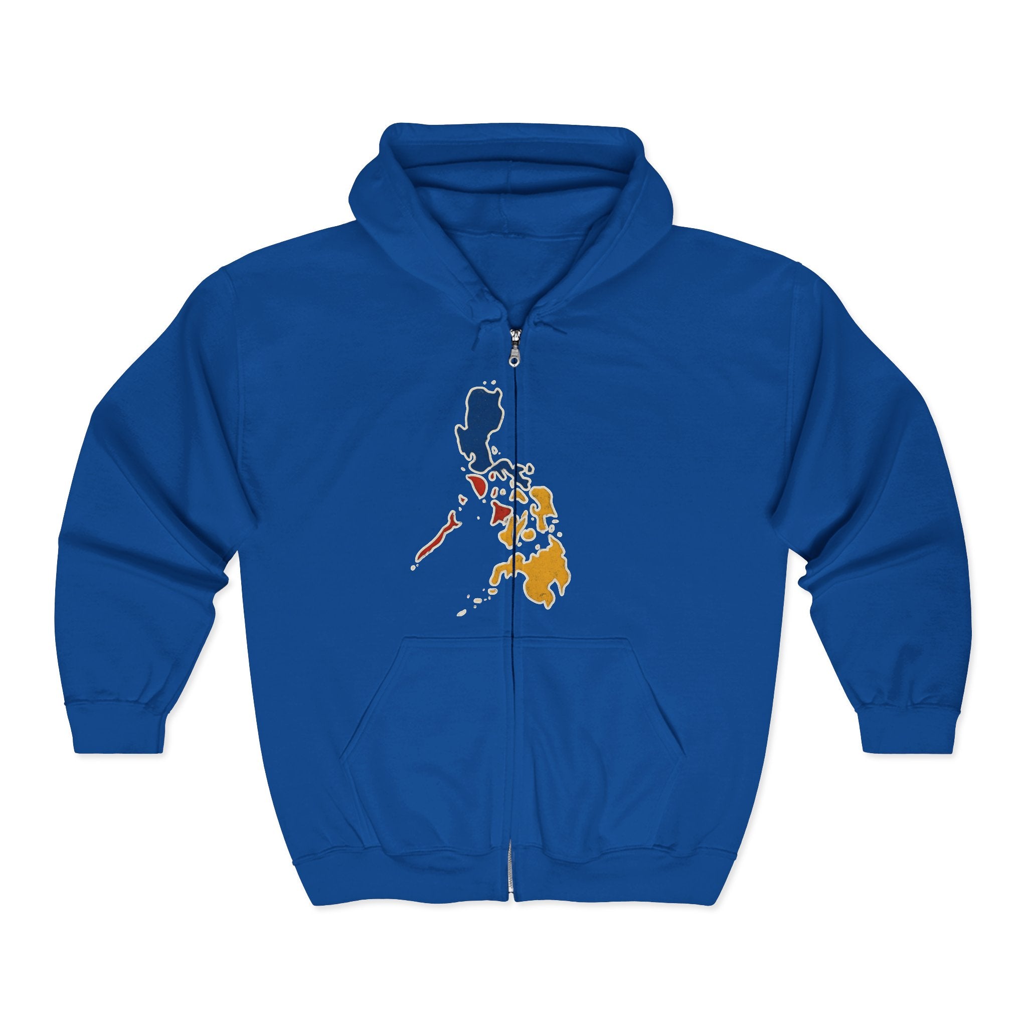 Philippines Map & Golden Eagle Zip Hoodie — Filipino Pride Full-Zip Sweatshirt