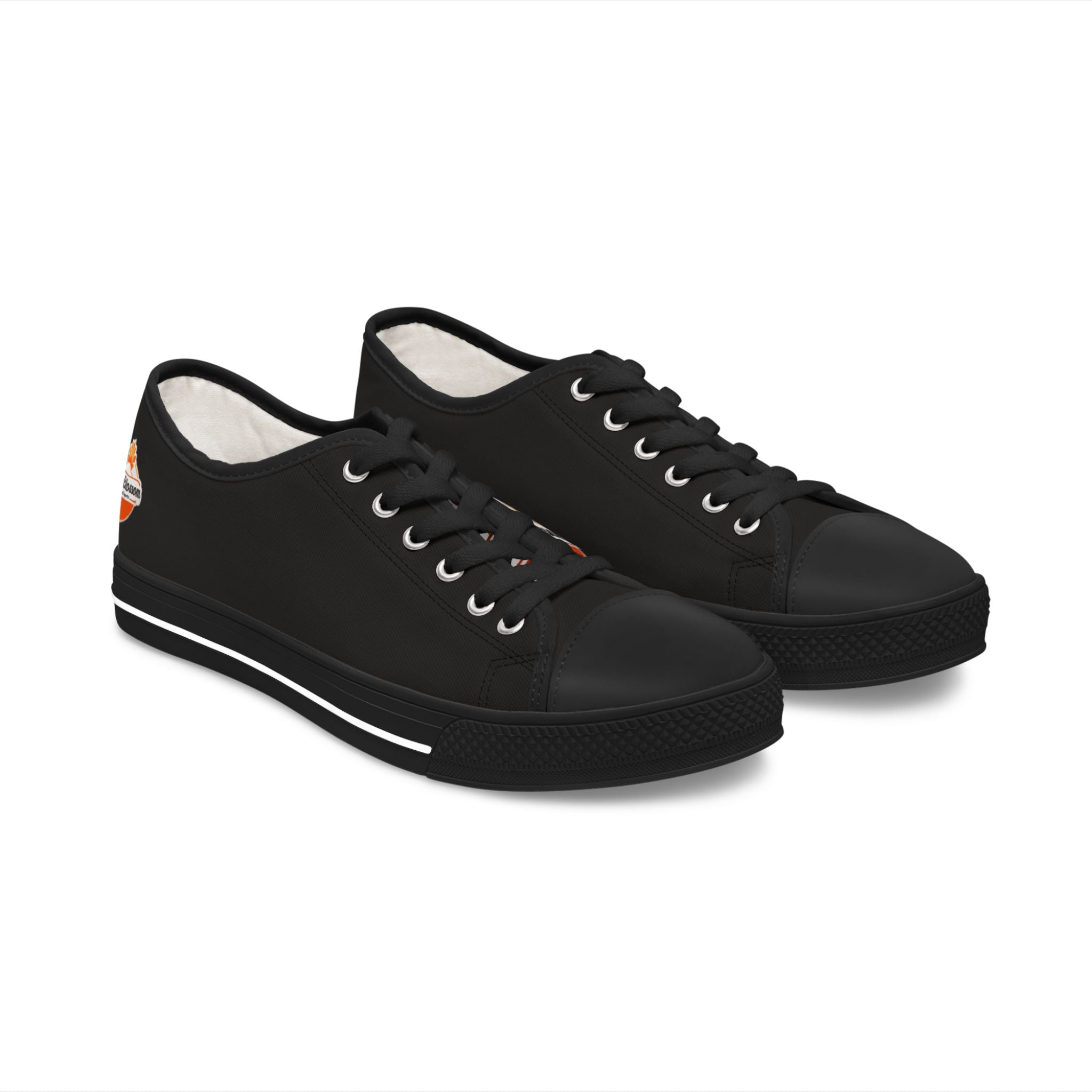 Orange Blossom Classic Black Women's Low Top Sneakers
